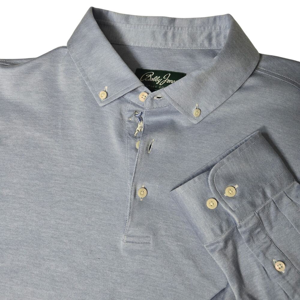 Bobby Jones Signature Collection Polo Long Sleeve, Golf Blue Size XL